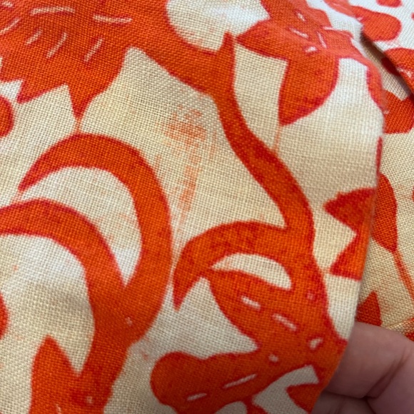 Vintage Y2K LOFT Women's Vibrant Orange and Cream Floral Blazer dead stock - Picture 13 of 14